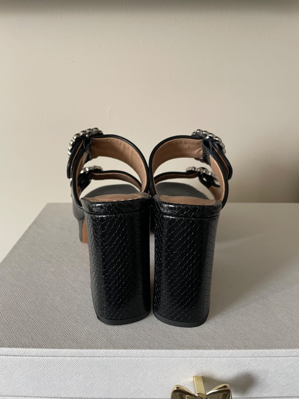 Maje - Rhinestone Buckle Mules - Picture 4 of 5